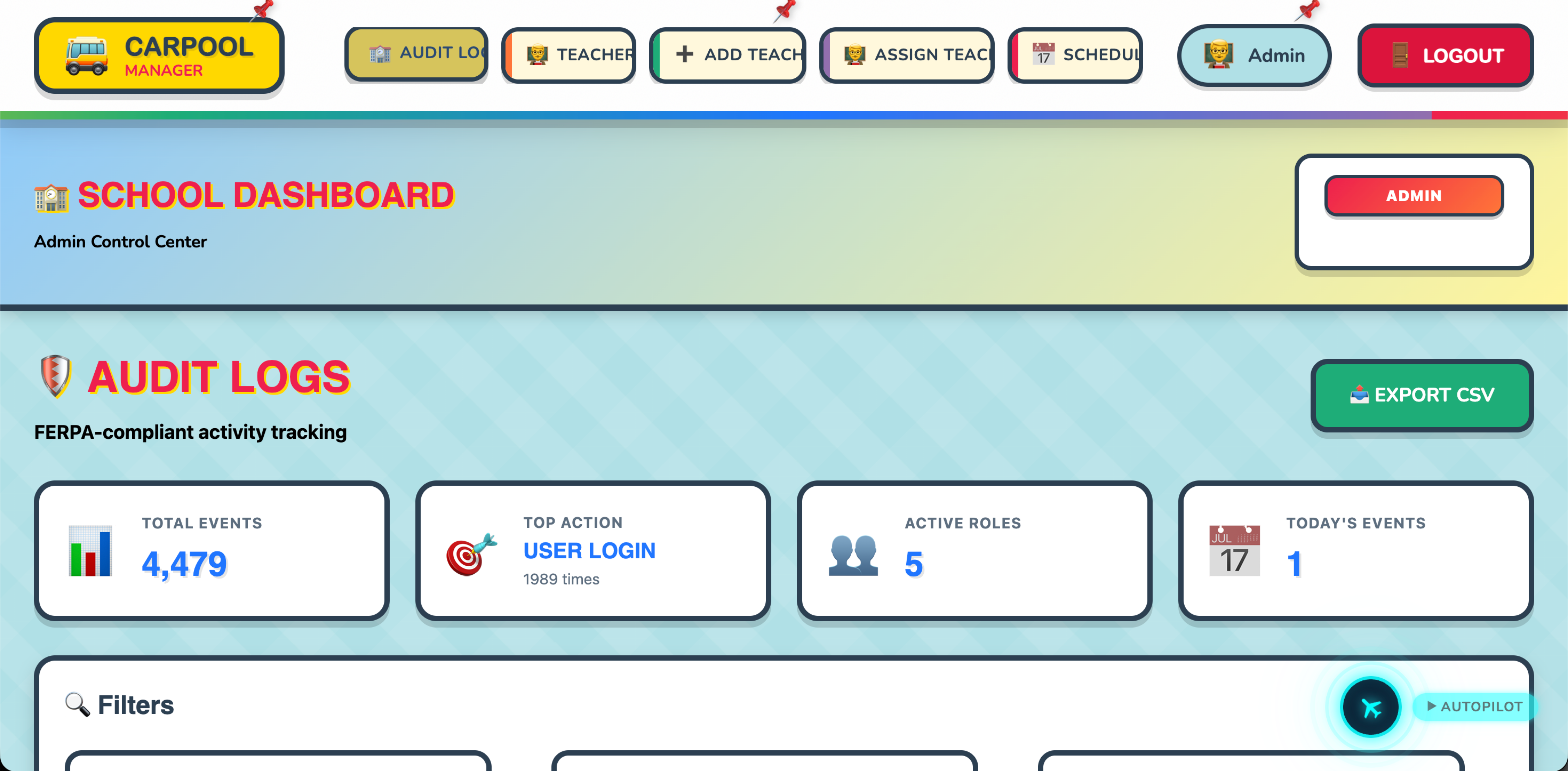 Pickup.School Dashboard